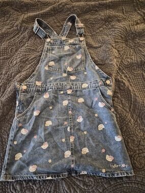 H And M Hello Kitty Denim Overall Dress - Size 10